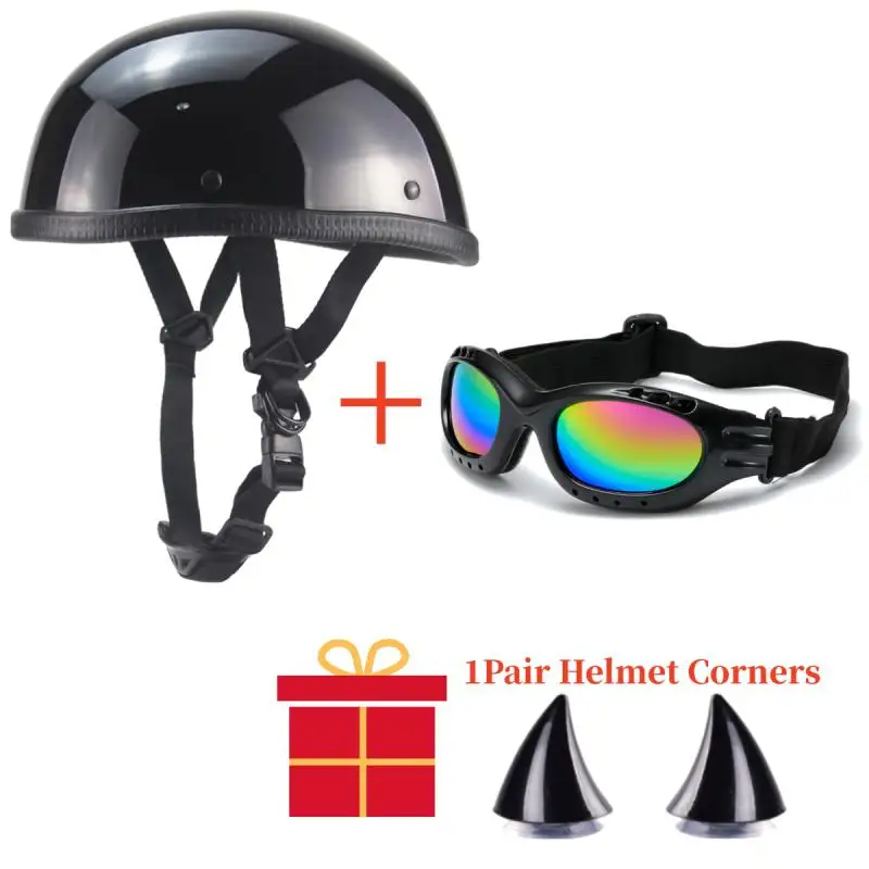 Мотоциклетный шлем из немецкой кожи, винтажный Casco, Мотоциклетный шлем с открытым лицом, Ретро-полушлем, Байкерский шлем пилота, Мотоциклетное снаряжение - 0
