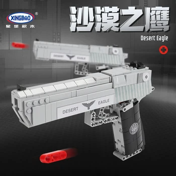 Xingbao 24004 Desert Eagle Gun WW2 Военный пистолет Строительный блок модели оружия Строительный набор 528 штук Подарок мальчикам на День рождения