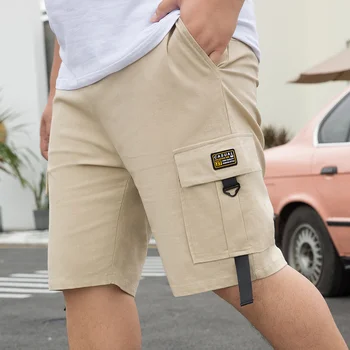 Мужские ШОРТЫ Карго 2023 в корейском СТИЛЕ 28-50 дюймов, летние повседневные мужские короткие брюки Trouers из 95% хлопка с большим карманом