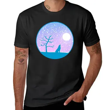Новый флаг Гордости трансгендеров Небесный Ночной пейзаж Футболка с Снежным волком винтажная футболка одежда из аниме мужская футболка